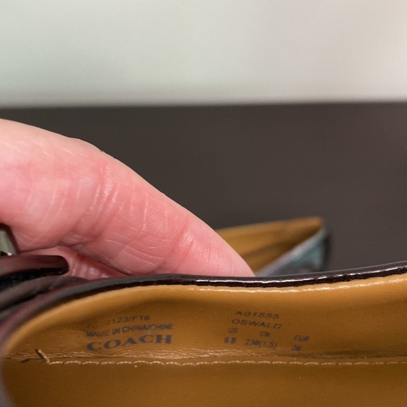 COACH Womens Oswald Slip-On Ballet Flats Brown Patent Leather - Picture 10 of 12